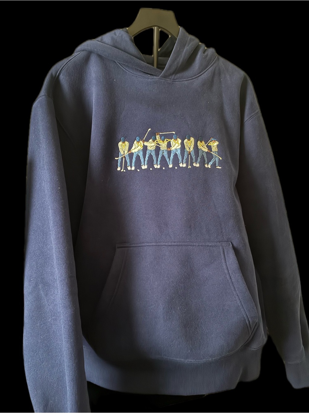 Men's Navy Graphic Hoodie with Crew Illustration